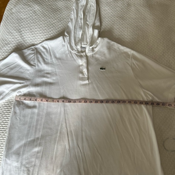 WOMEN'S LACOSTE SOLID COTTON PIQUÉ HOODED POLO SHIRT. Collectible item. - Picture 4 of 6